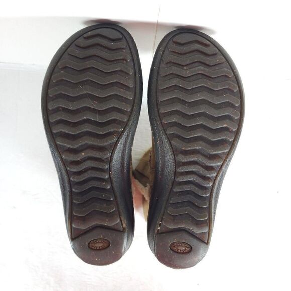 UGG Women's Cove US 7 Brown Leather Shearling Lined Ankle Winter Boots - Picture 11 of 16